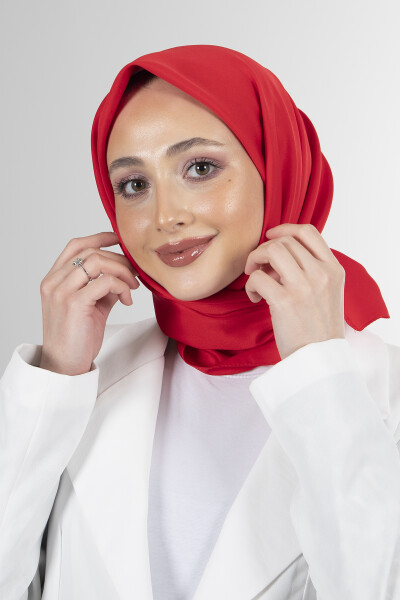 Kırmızı Twill Eşarp - 7