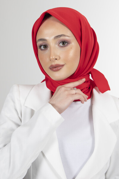 Kırmızı Twill Eşarp - 8