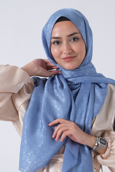 Kot Mavi Beyza Jakar Şal - 5