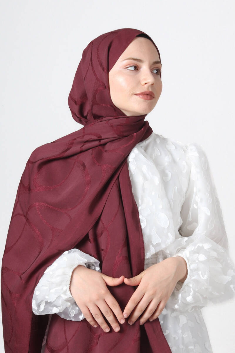 Koyu Bordo Diamond Hüma Şal