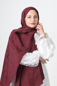 Koyu Bordo Diamond Hüma Şal 
