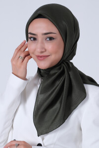 Koyu Haki Janjan Eşarp 
