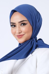 Koyu İndigo Asya Eşarp 