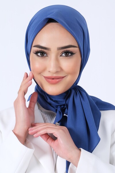 Koyu İndigo Asya Eşarp - 3