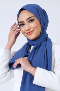 Koyu İndigo Asya Şal 