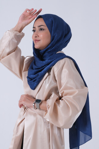 Koyu İndigo Beyza Jakar Şal - harem