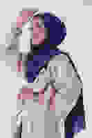 Koyu İndigo Beyza Jakar Şal Koyu İndigo