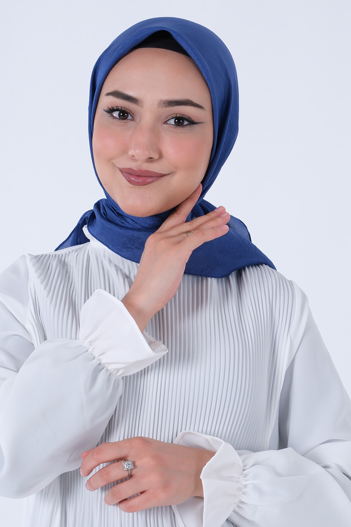 Koyu İndigo Brisa Vual Eşarp - harem