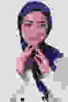 Koyu İndigo Janjan Eşarp Koyu İndigo