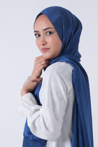 Koyu İndigo Masal Jakar Şal - 3