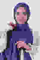 Koyu İndigo Nefes Jakar Şal Koyu İndigo