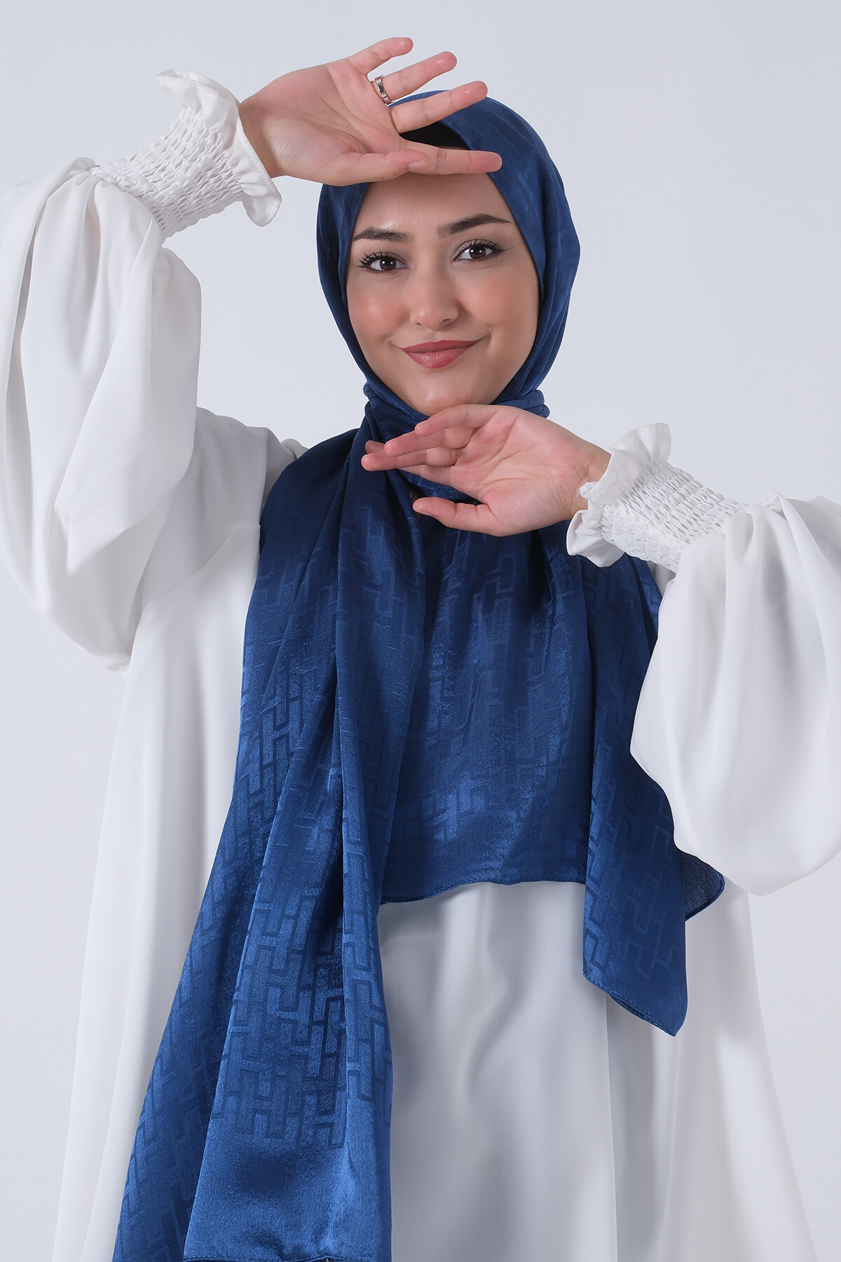 Koyu İndigo Nisa Jakar Şal - harem