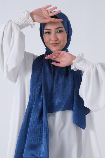 Koyu İndigo Nisa Jakar Şal - 1