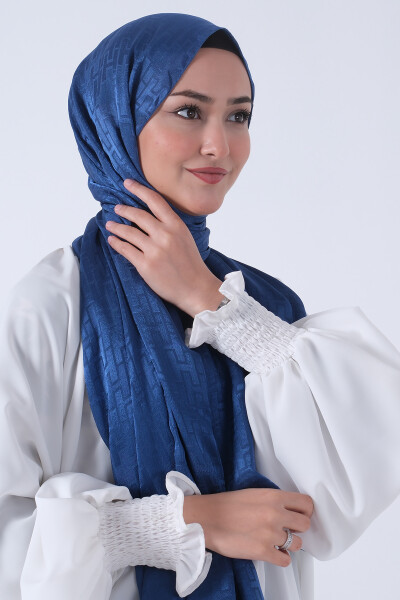 Koyu İndigo Nisa Jakar Şal - 2