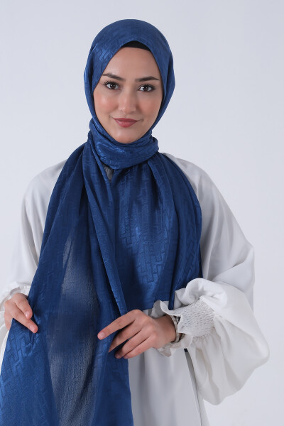 Koyu İndigo Nisa Jakar Şal - 4