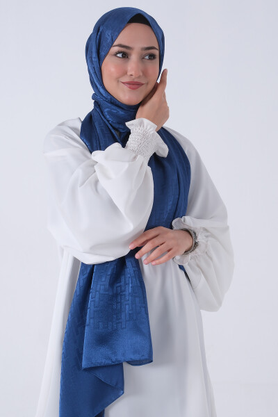 Koyu İndigo Nisa Jakar Şal - 5