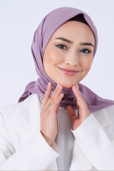Koyu Leylak Asya Eşarp - 2
