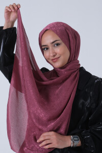 Koyu Leylak Beyza Jakar Şal 