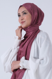 Koyu Leylak Nefes Jakar Şal 