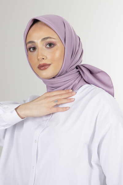 Koyu Lila Twill Eşarp - 2