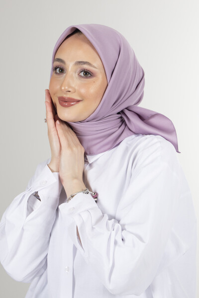 Koyu Lila Twill Eşarp - 6