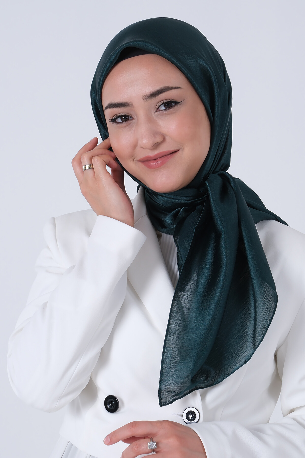 Koyu Zümrüt Janjan Eşarp - harem