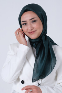 Koyu Zümrüt Janjan Eşarp 