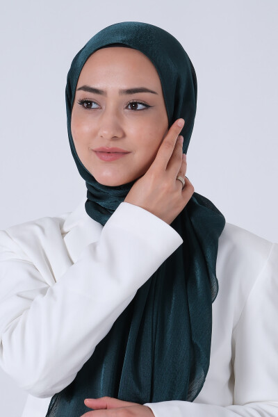 Koyu Zümrüt Janjan Şal - 2