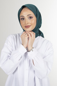 Koyu Zümrüt Twill Eşarp 