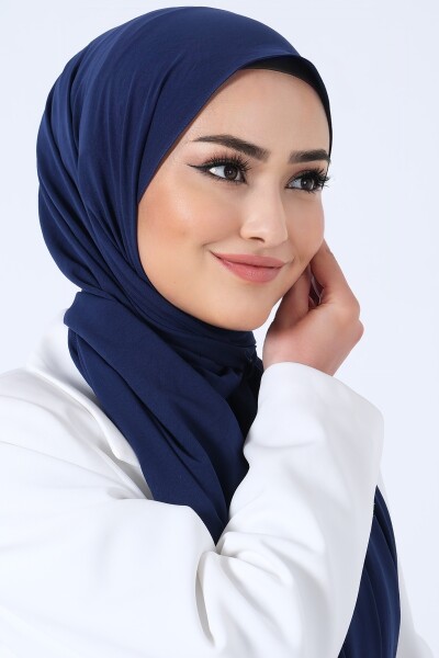 Lacivert Asya Şal - 5