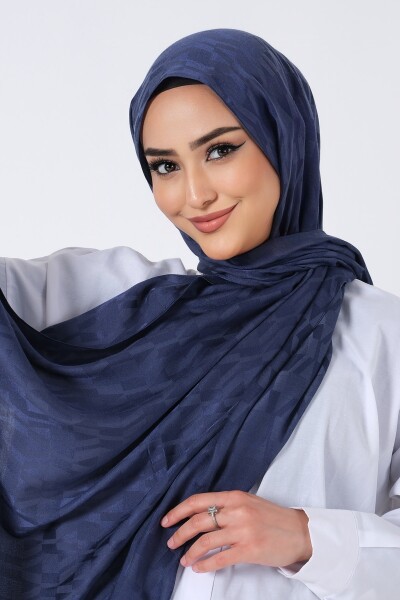 Lacivert Esila Jakar Şal - 4