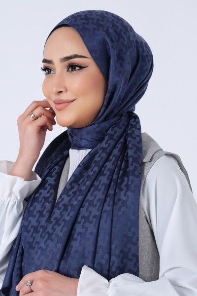 Lacivert Eslem Jakar Şal - 3