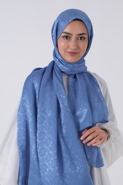 Mavi Beyza Jakar Şal - 1