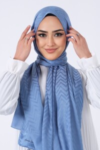 Mavi Lino Jakar Şal 