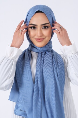 Mavi Lino Jakar Şal - harem