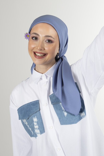 Mavi Twill Eşarp - 2