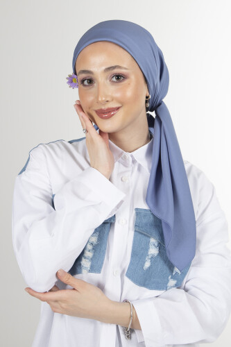 Mavi Twill Eşarp - harem