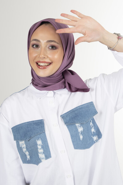Mürdüm Twill Eşarp - 2