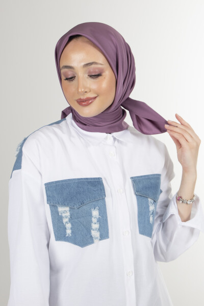 Mürdüm Twill Eşarp - 7