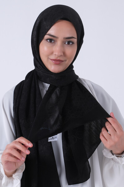 Siyah Beyza Jakar Şal - 2