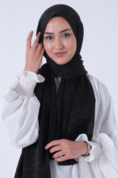 Siyah Beyza Jakar Şal - 4
