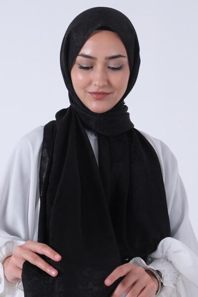 Siyah Beyza Jakar Şal - 6