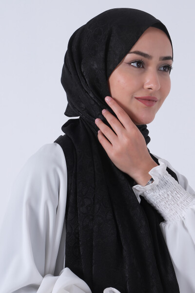 Siyah Beyza Jakar Şal - 3