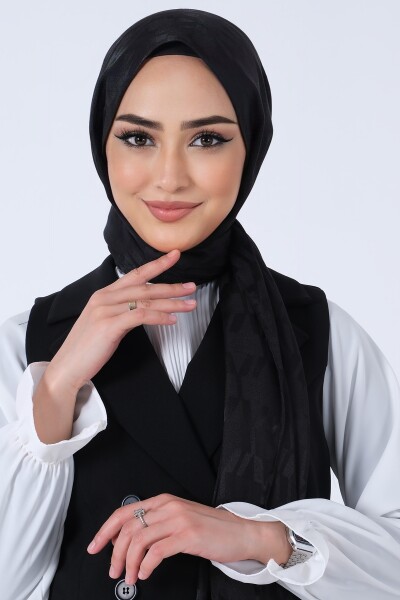 Siyah Esila Jakar Şal - 3