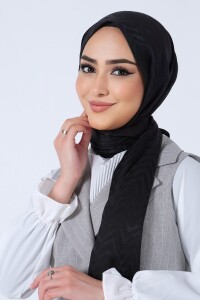 Siyah Lino Jakar Şal 