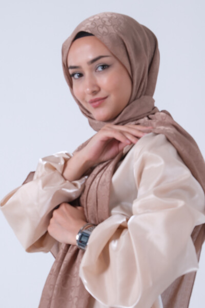 Sütlü Kahve Beyza Jakar Şal - 6
