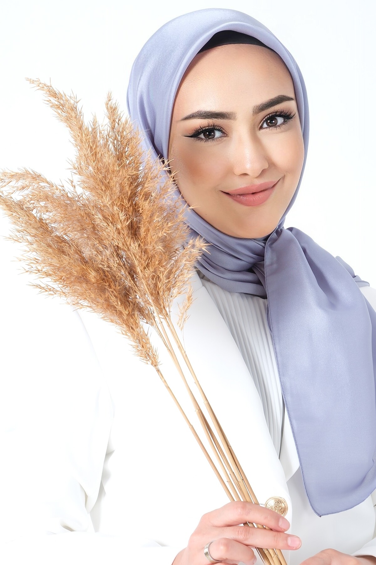 V-22 Kristal Saten Eşarp - harem