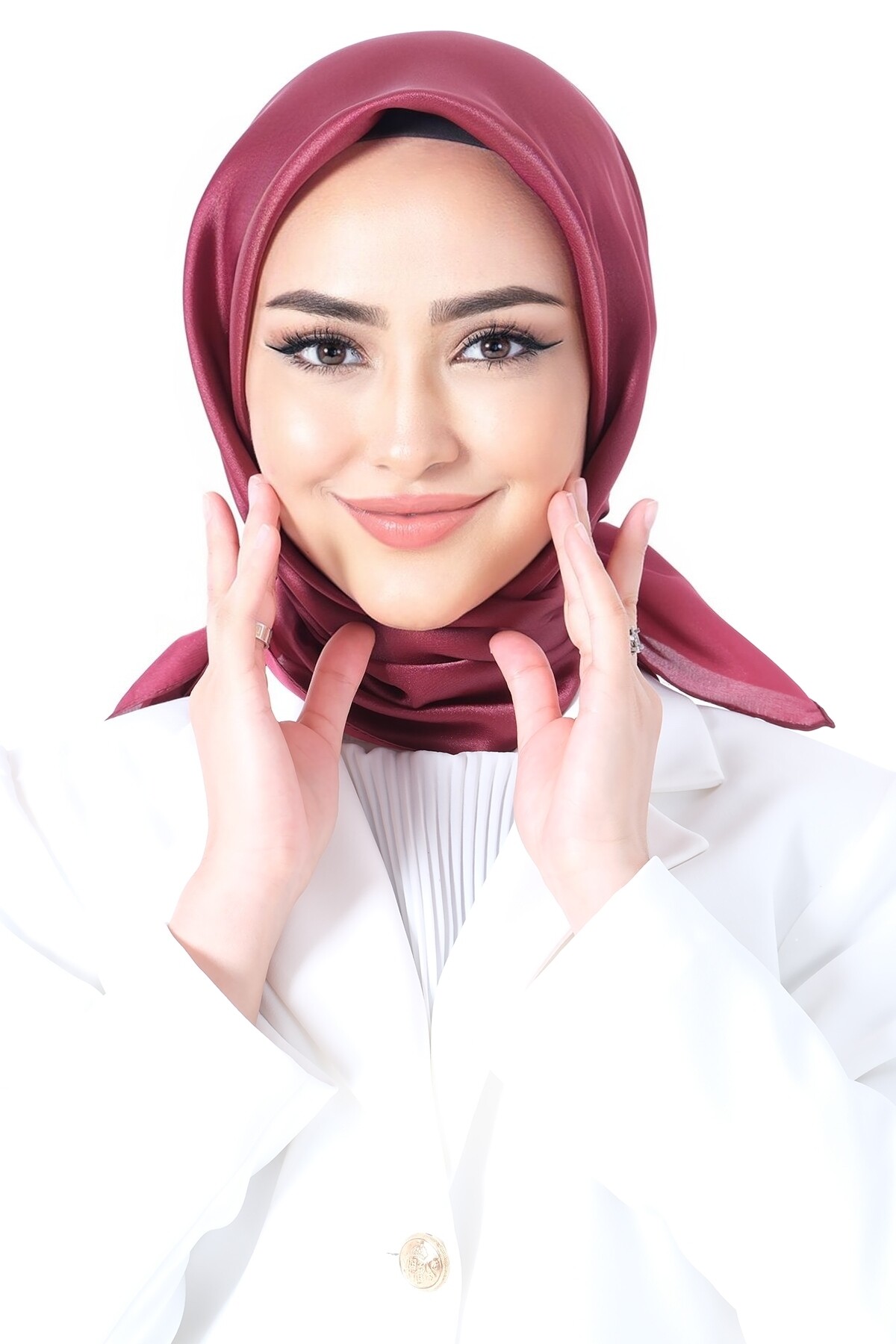 V-36 Kristal Saten Eşarp - harem