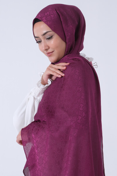 Violet Beyza Jakar Şal - 4