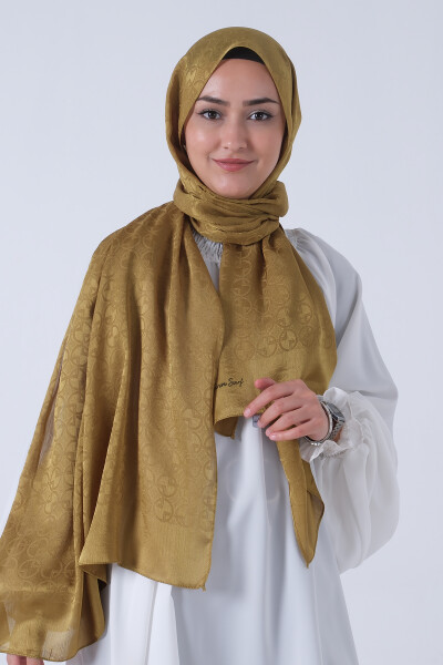 Yağ Yeşili Beyza Jakar Şal - 2